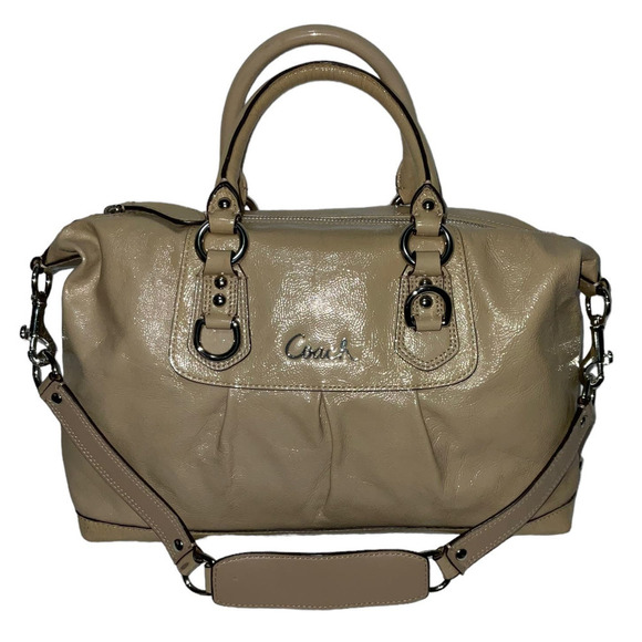 COACH ASHLEY CROSSBODY BEIGE METALLIC SATCHEL BAG F15447 - Picture 12 of 14